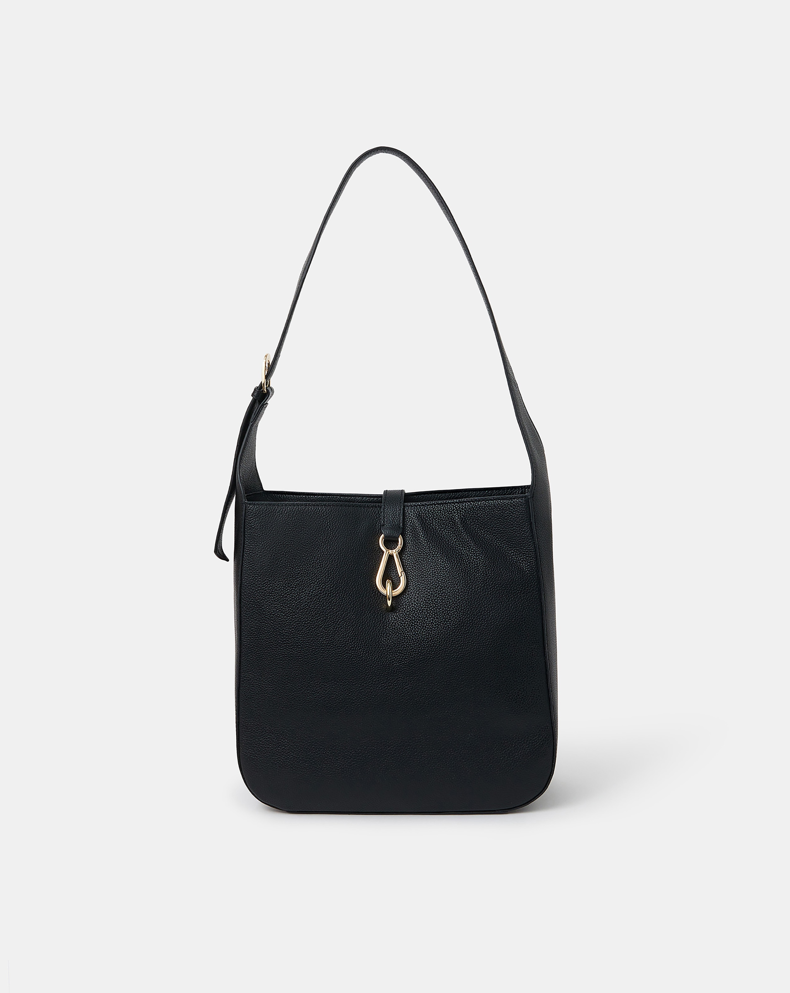Accessorize Clasp Leather Shoulder Bag