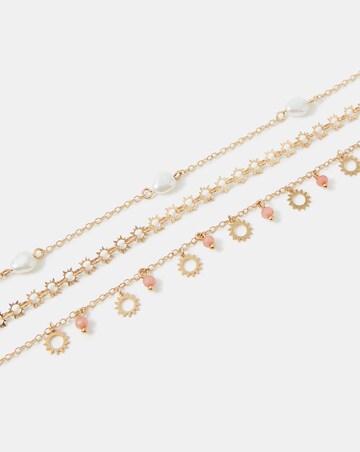 Accessorize 3-Pack Sunshine Charm Anklets