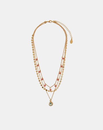 Accessorize Layered Gem Drop Necklace
