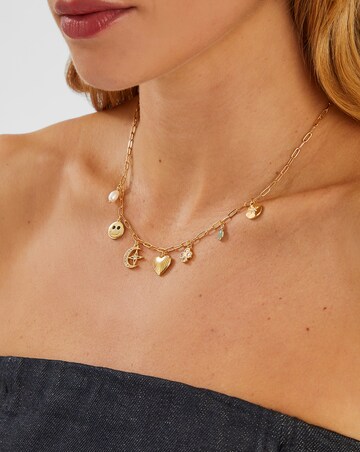Accessorize 14ct Gold-Plated Charm Necklace