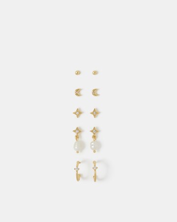 Accessorize 5-Pack 14ct Gold-Plated Earrings