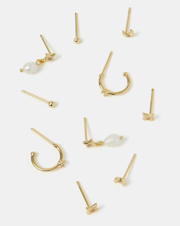 Accessorize 5-Pack 14ct Gold-Plated Earrings