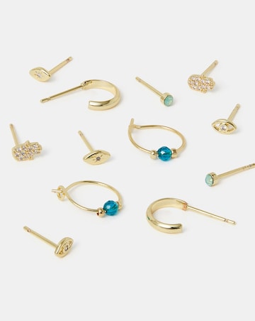 Accessorize 6-Pack 14ct Gold-Plated Earrings