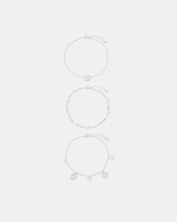 Accessorize 3-Pack Shell Charm Anklets