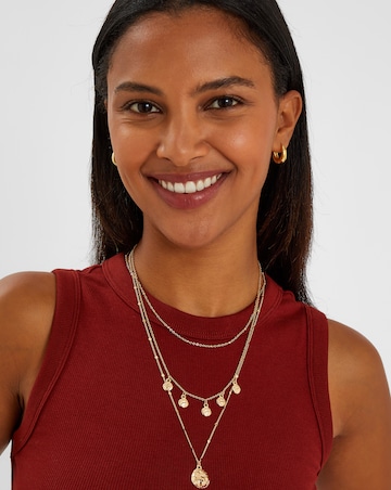 Accessorize Triple Layered Disc Necklace