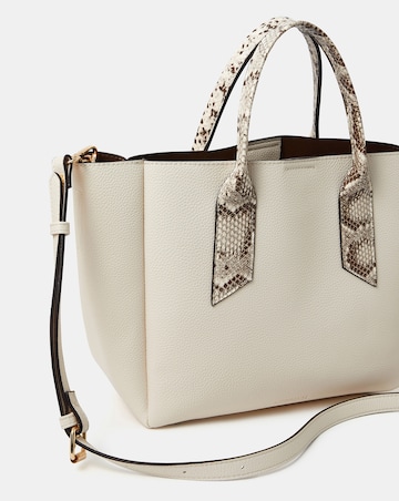 Accessorize Faux Snakeskin Handle Tote Bag
