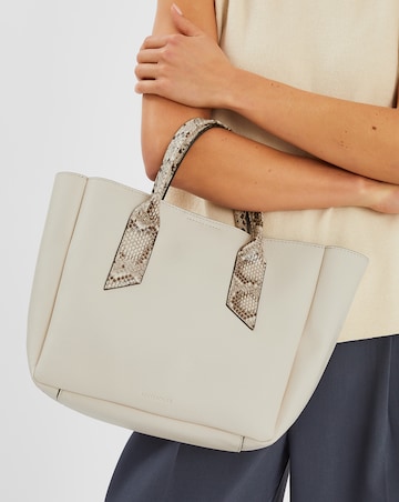 Accessorize Faux Snakeskin Handle Tote Bag