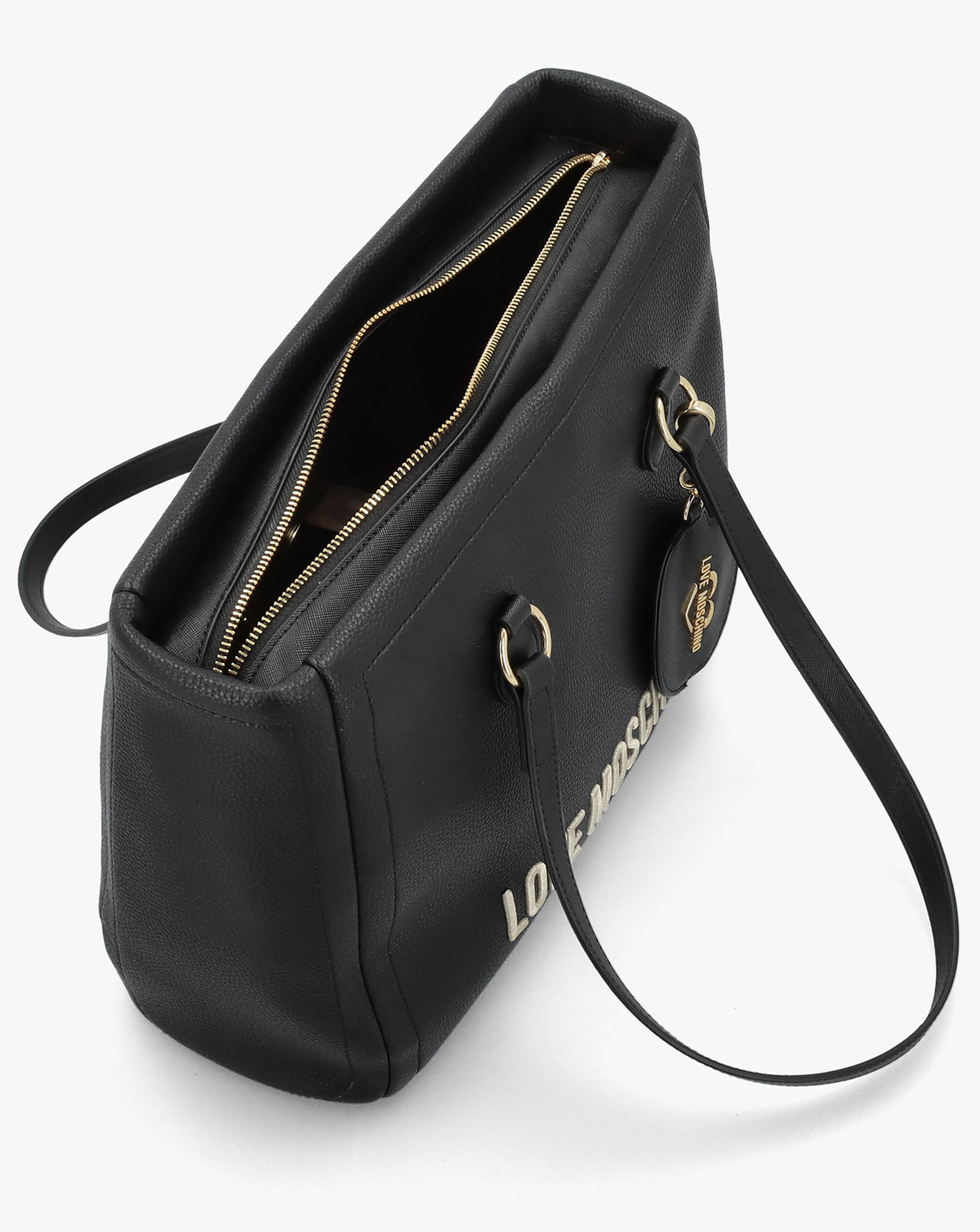 Love Moschino Big Love Black Shopper Bag | JD Williams