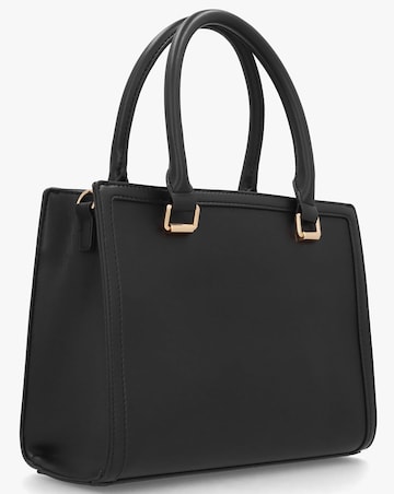 Love Moschino Chain Logo Black Leather Tote Bag