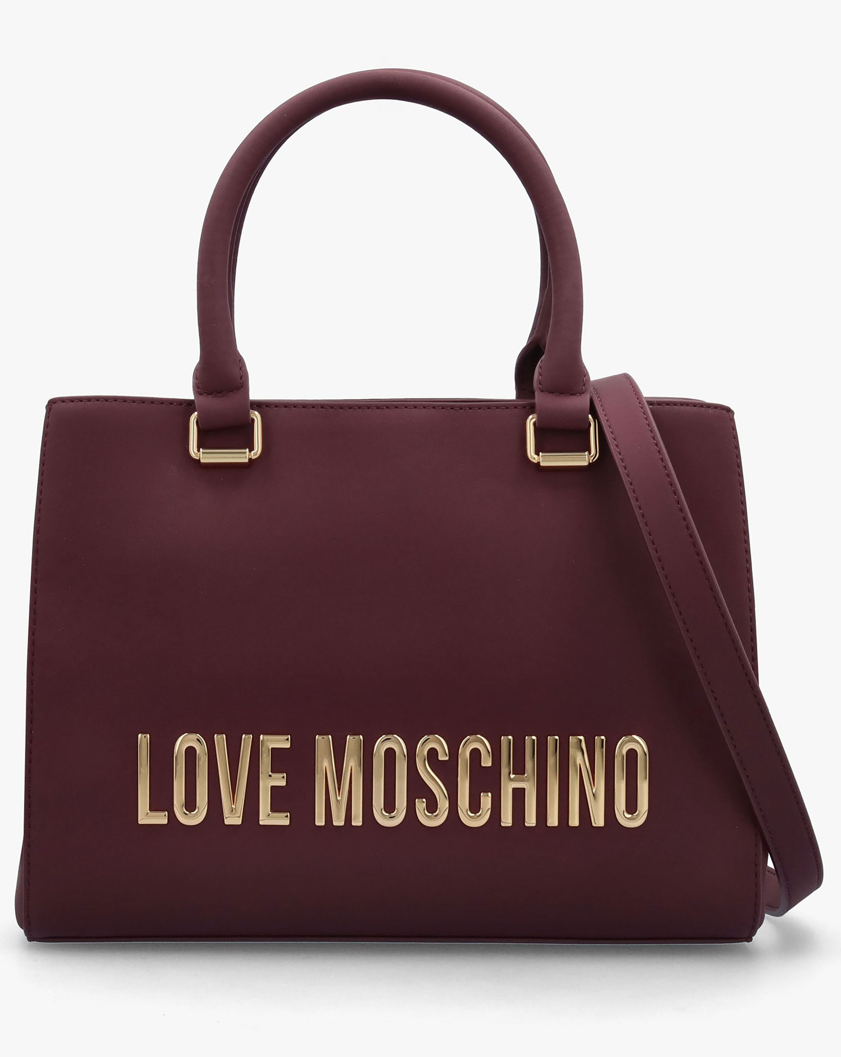 Love Moschino Big Love Burgundy Tote Bag | JD Williams