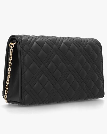 Love Moschino Diamond Quilt Flapover Black Cross-Body Bag
