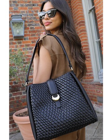 Luella Grey Flora Black Weave Hobo