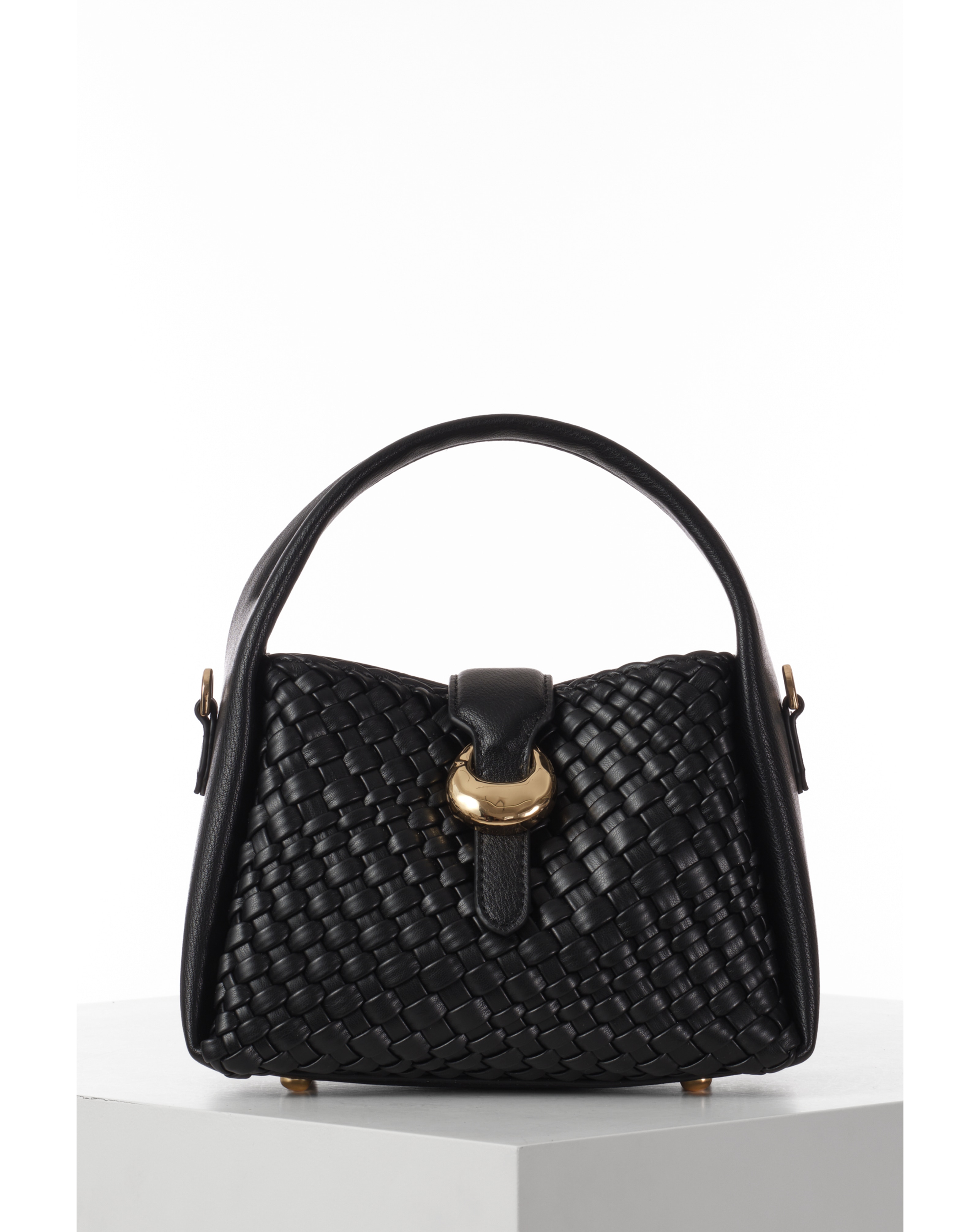 Luella Grey Maggie Black Weave Crossbody