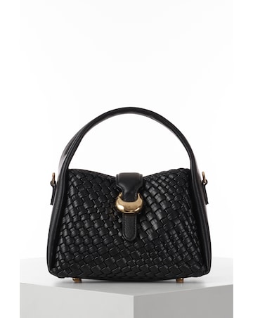 Luella Grey Maggie Black Weave Crossbody