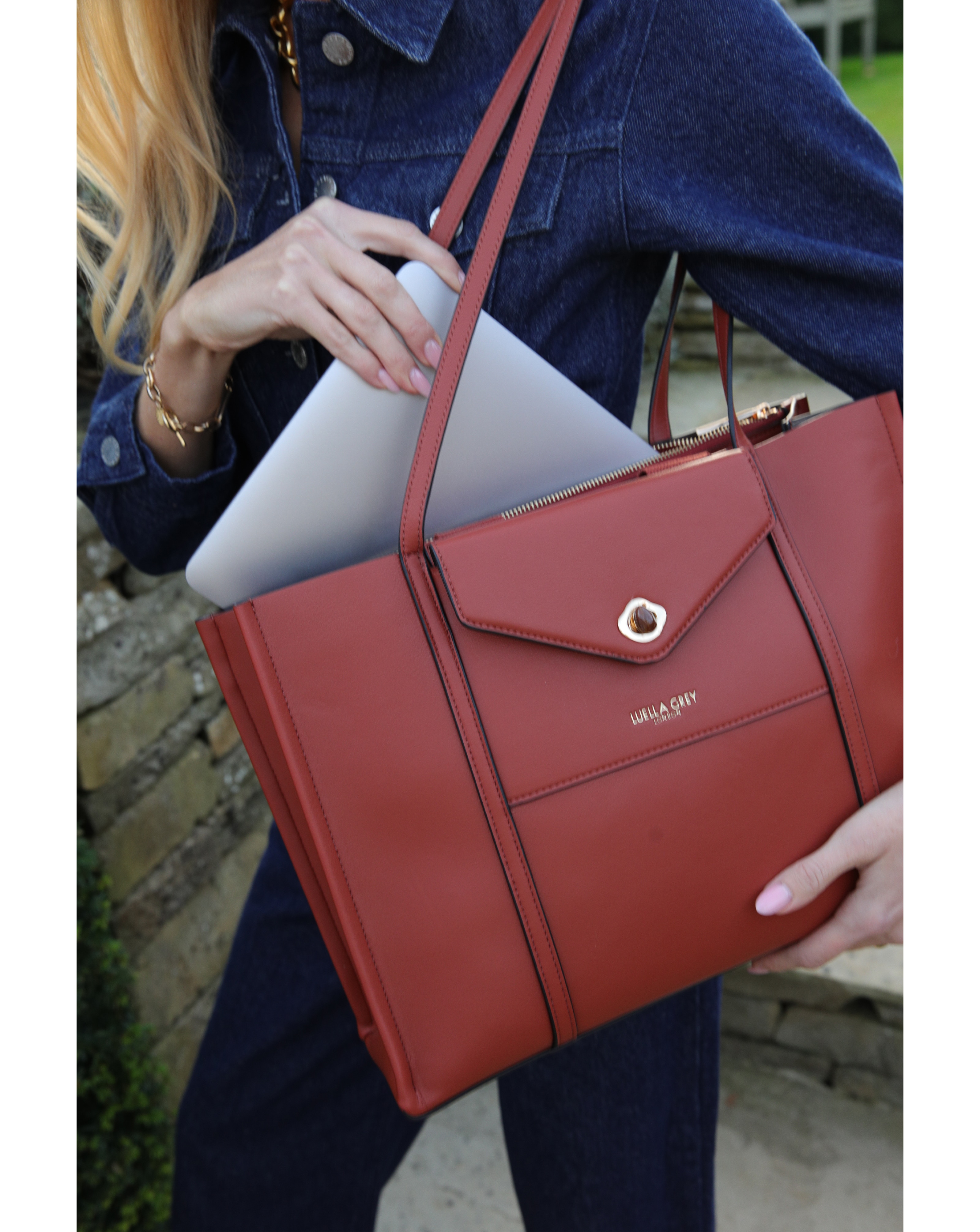 Luella Grey Giselle Paprika Laptop Tote | JD Williams