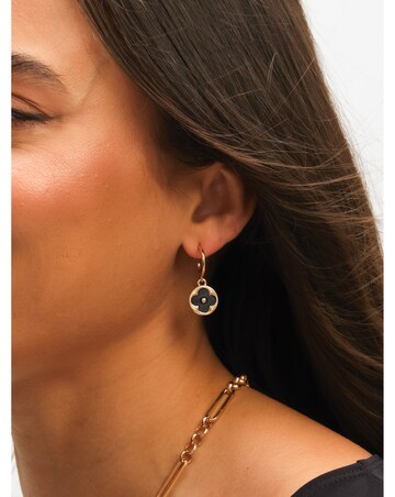 Mood Gold Jet Heart & Clover Huggie Charm Earrings - Pack of 3