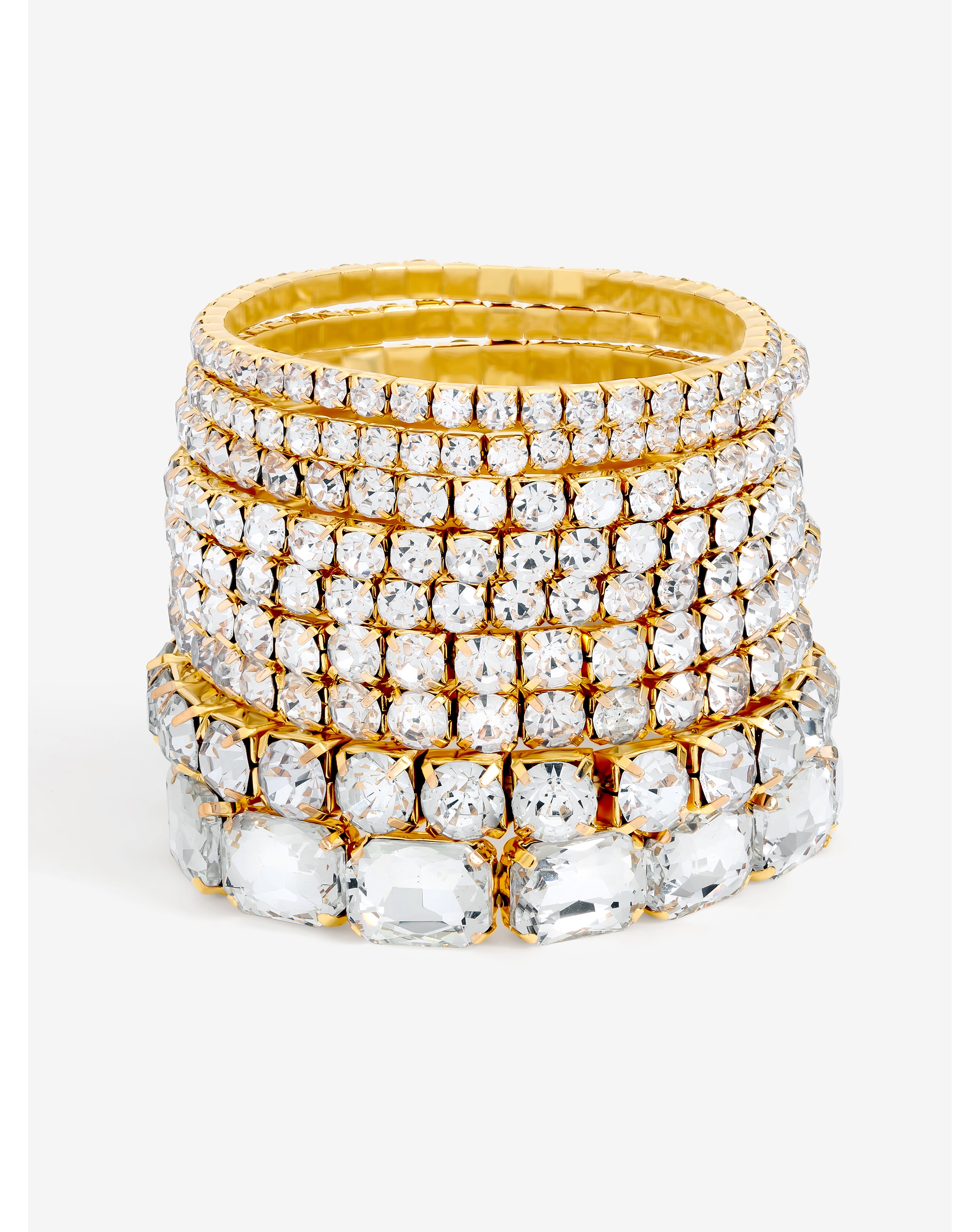 Crystal Stretch Bracelets - Pack of 7