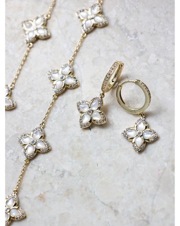 Jon Richard 14K Gold Plated and Clover Earrings