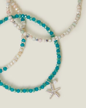 Accessorize 3-Pack Mix Bead Stretch Anklets