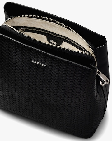 Radley Dukes Place Weave Medium Compartment Black Leather Cross-Body