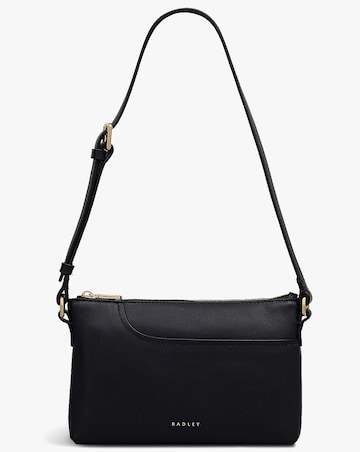 Radley Pockets Mini Top Zip EW Black Leather Shoulder Bag