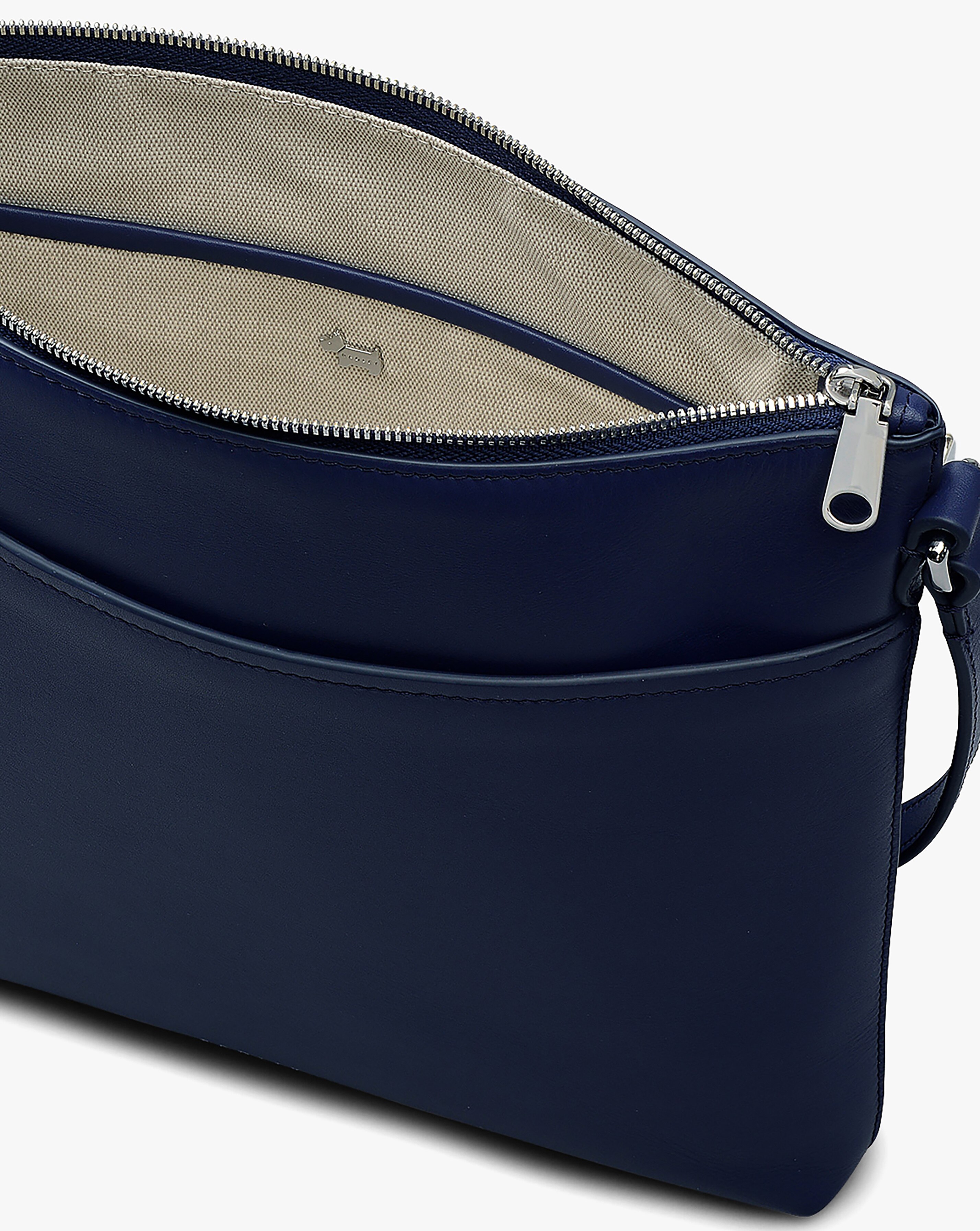 Radley Pockets Large Top Zip NS Navy Leather Cross-Body Bag | JD