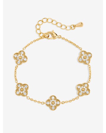 Jon Richard Gold Plated Pave Clover Bracelet