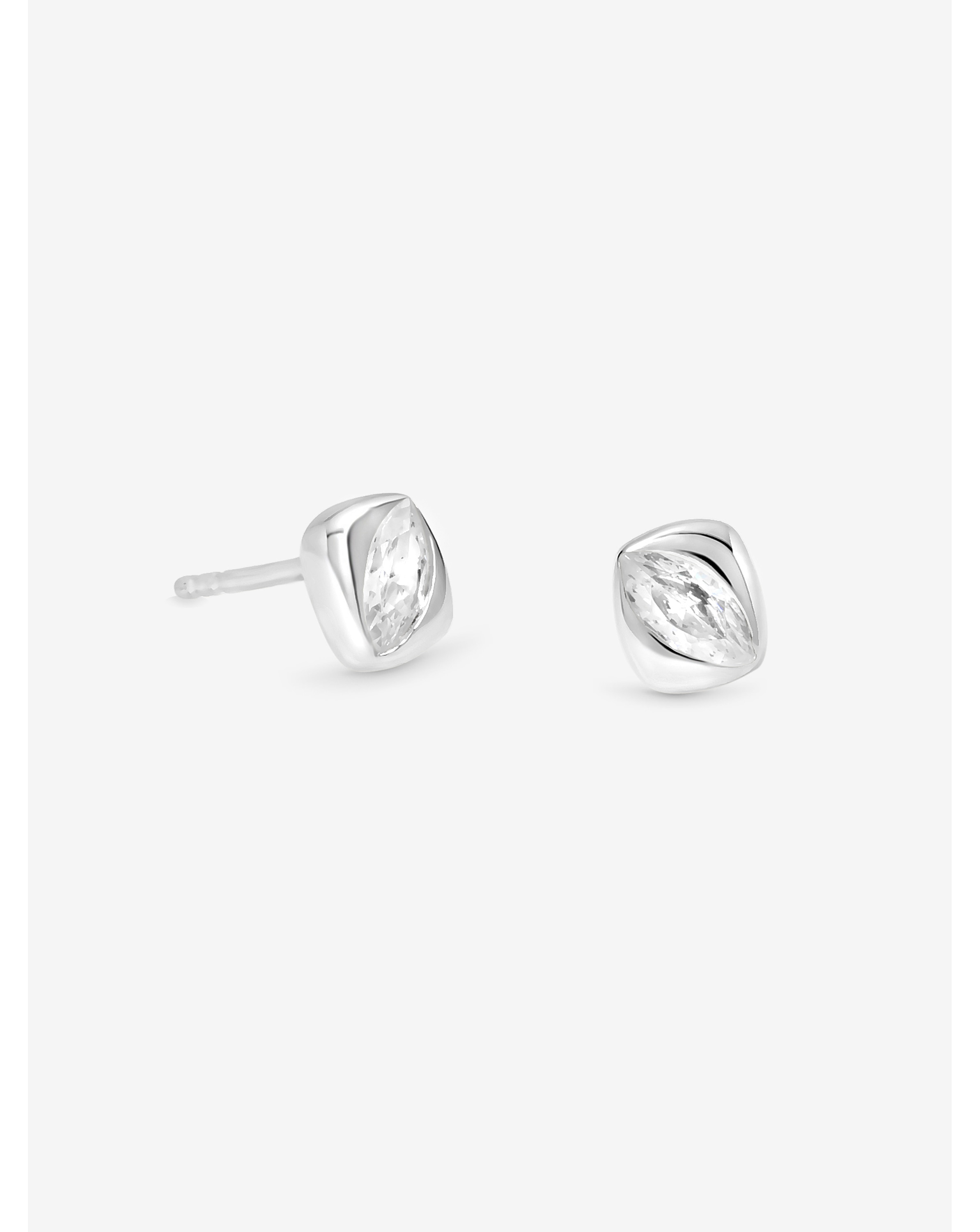 Sterling Silver 925 Polished CZ Studs