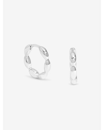 Simply Silver Sterling Silver 925 Polished Pebble Hoop Earrings