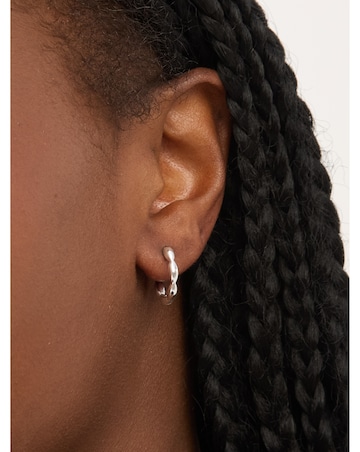 Simply Silver Sterling Silver 925 Polished Pebble Hoop Earrings