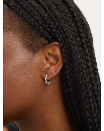 Simply Silver Sterling Silver 925 Polished Pebble Hoop Earrings