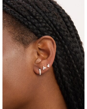 Simply Silver Sterling Silver 925 CZ Stud & Hoop Earrings - Pack of 3