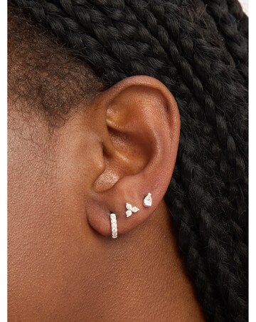 Simply Silver Sterling Silver 925 CZ Stud & Hoop Earrings - Pack of 3