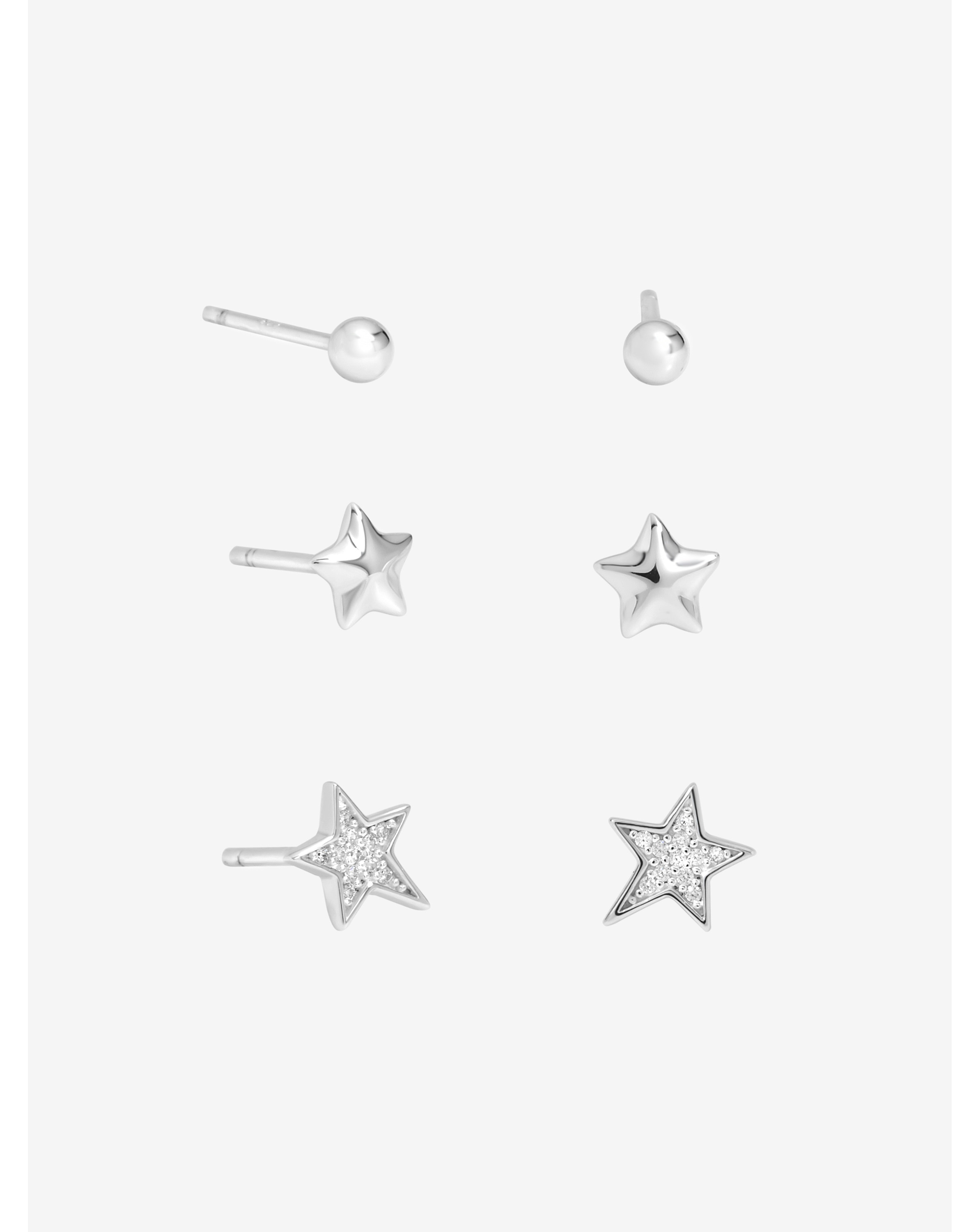 Sterling Silver 925 CZ Celestial Studs