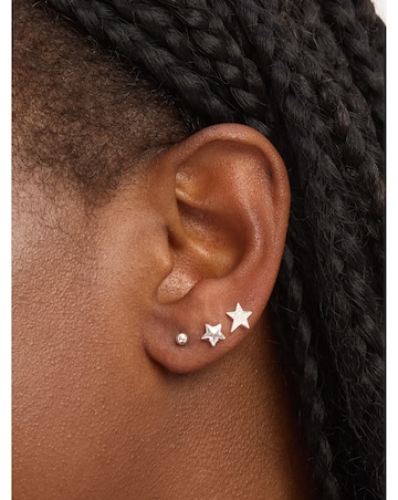 Simply Silver Sterling Silver 925 Cubic Zirconia Celestial Earrings - Pack of 3