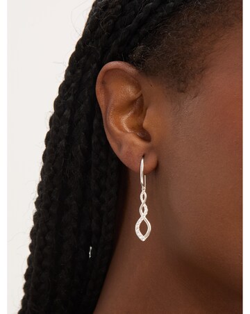 Simply Silver Sterling Silver 925 Cubic Zirconia Infinity Fishhook Drop Earrings