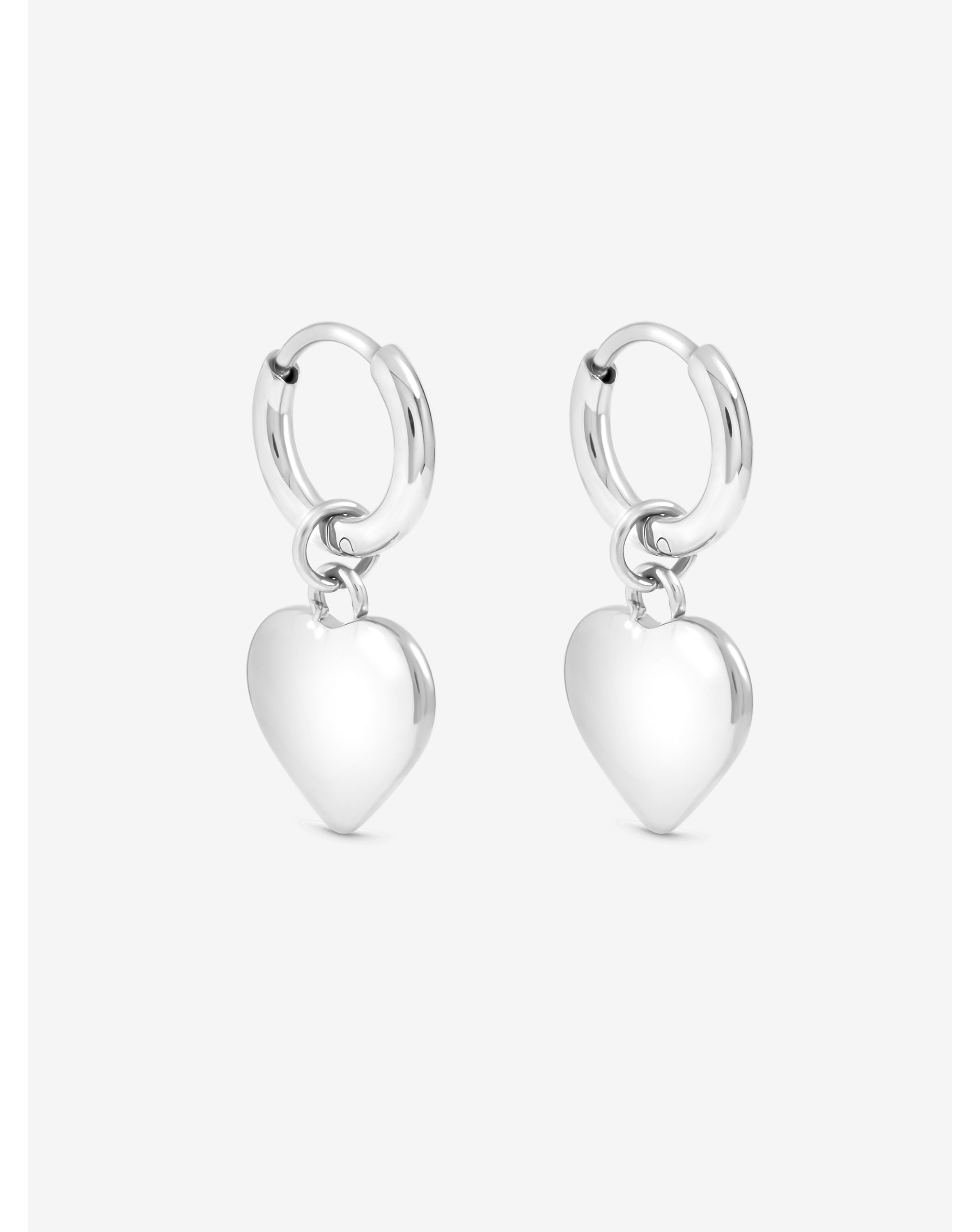 Jon Richard Silver Heart Charm Hoops