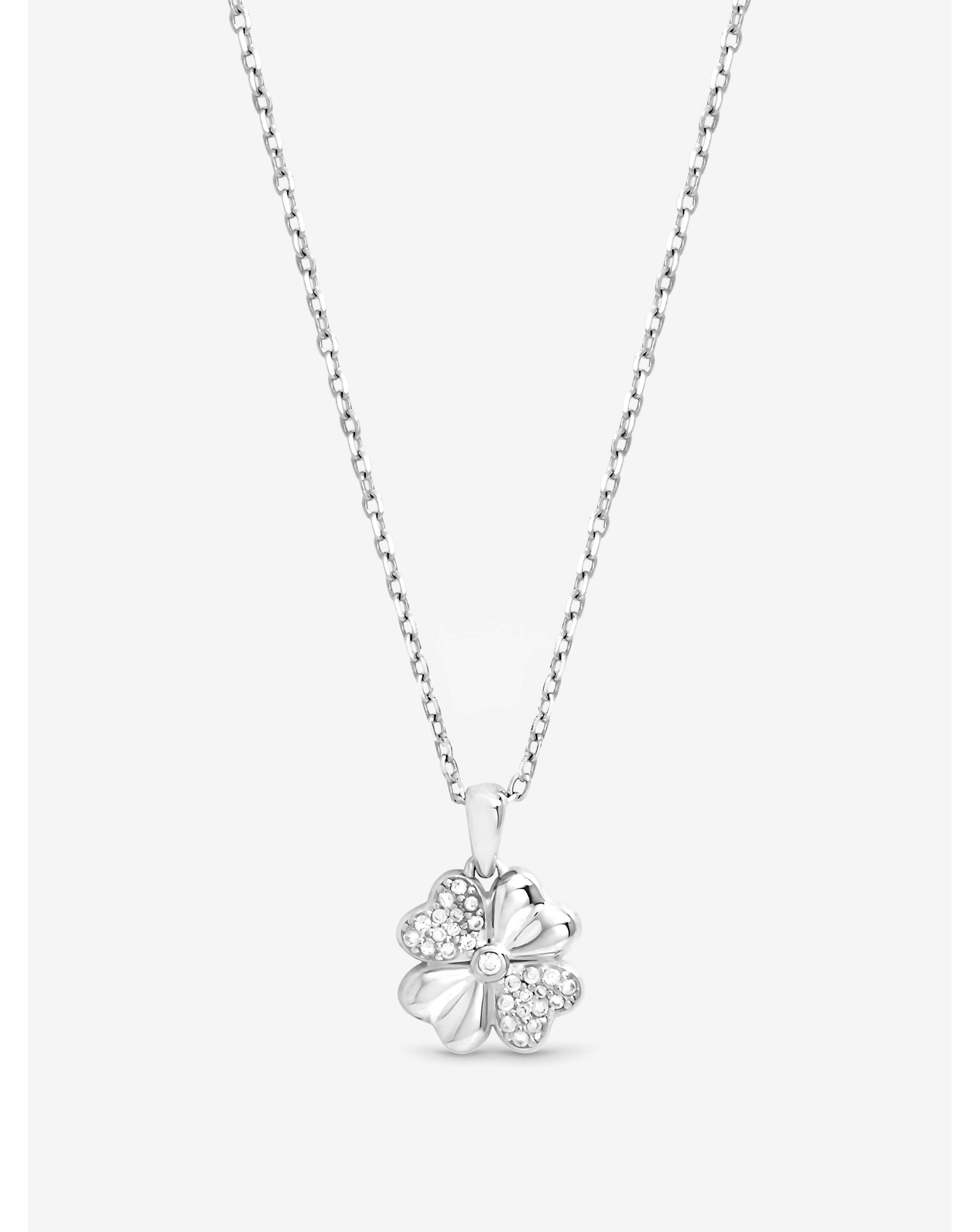 Simply Silver 925 Pave Clover Pendant
