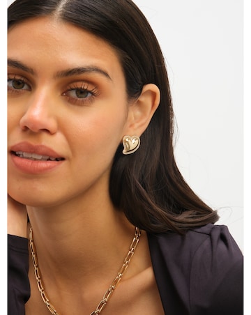 Jon Richard Puff Heart And Cubic Zirconia Stud Earrings