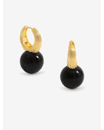 Jon Richard Ridge Hoop And Jet Bead Statement Earrings