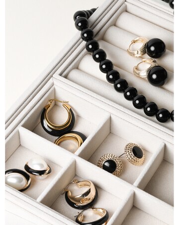 Jon Richard Ridge Hoop And Jet Bead Statement Earrings