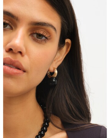 Jon Richard Ridge Hoop And Jet Bead Statement Earrings