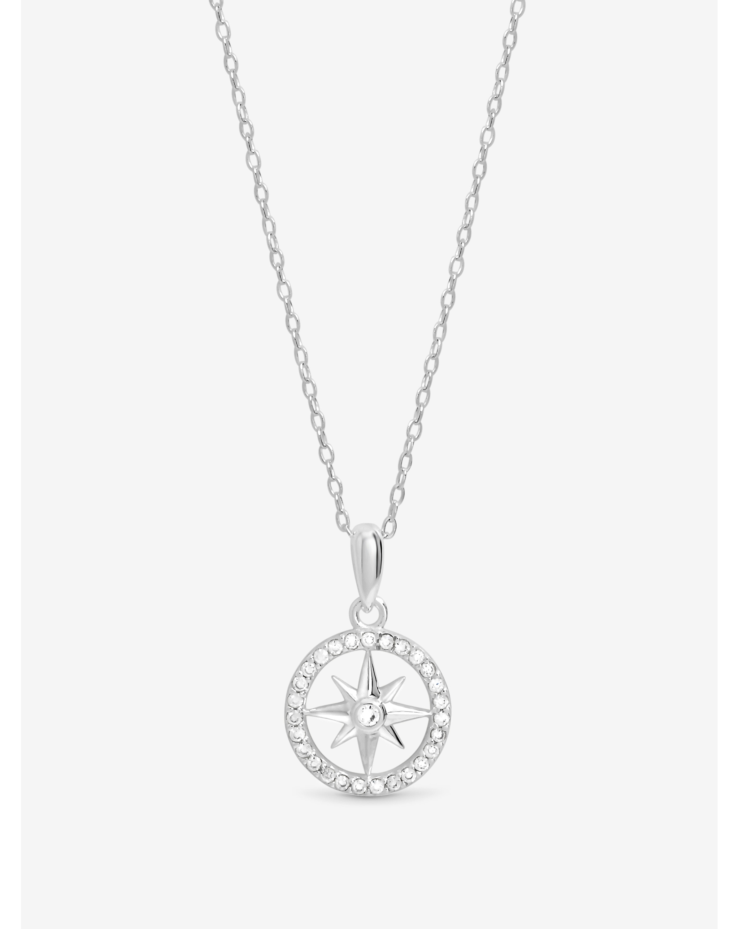 Sterling Silver 925 CZ Celestial Pendant