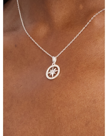 Simply Silver Sterling Silver 925 Cubic Zirconia Pave Celestial Pendant