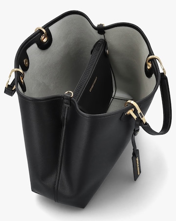 Emporio Armani Black Pebbled Shopper With Pouch
