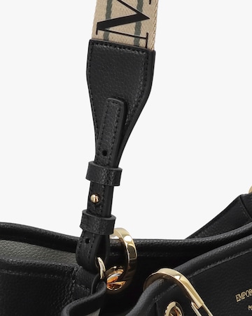 Emporio Armani Black Pebbled Shopper With Pouch