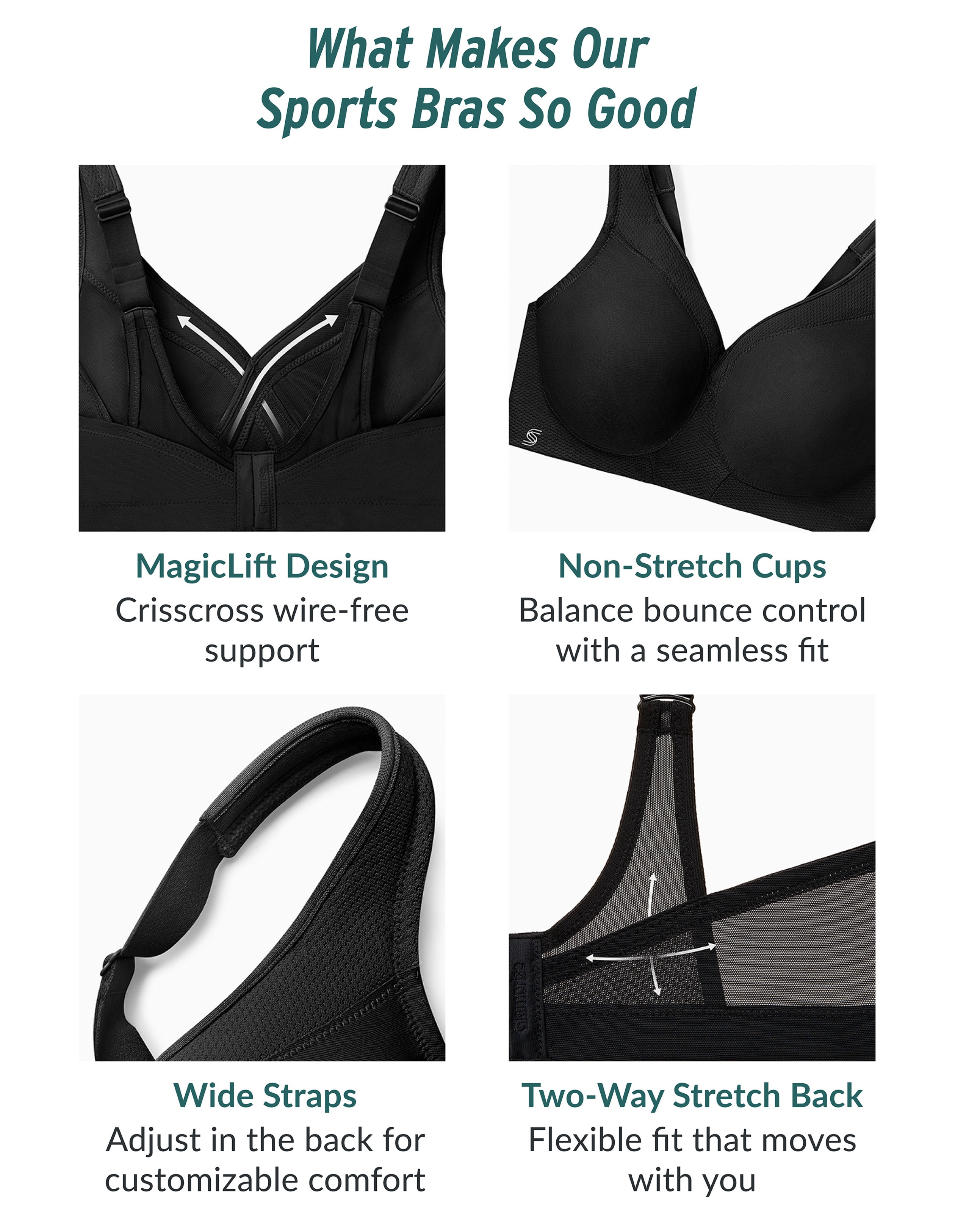 Glamorise Plus Size MagicLift Seamless Sports Bra 1006 JD Williams