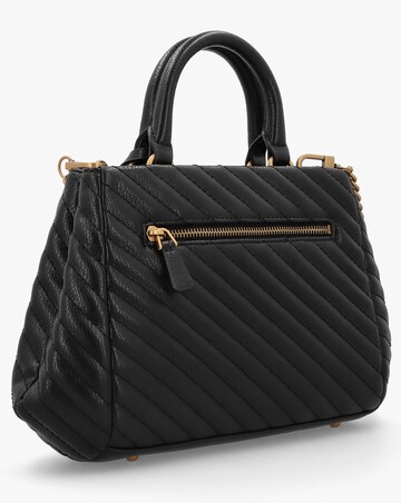 Guess Small Sela Quilted Black Girlfriend Satchel Bag