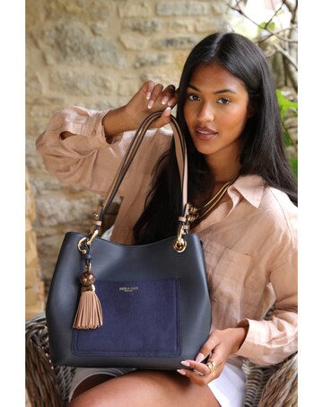 Luella Grey Sienna Navy Hobo Tote