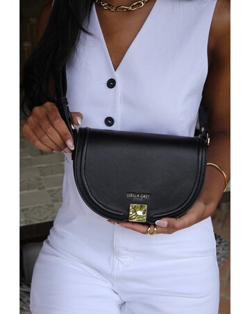 Luella Grey Tara Black Saddle Crossbody
